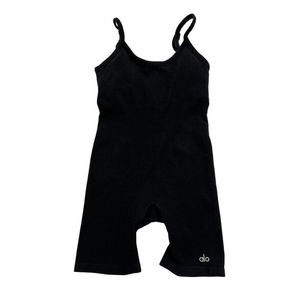 ALO Yoga Seamless Ribbed Mellow Onesie in Black - Picture 1 of 5